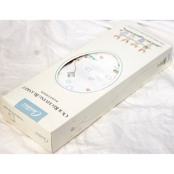 VTG Carters NEW Bunny Fun Baby Blanket Receiving Kite Skipping Rope Friend 32x40 - Picture 4 of 9